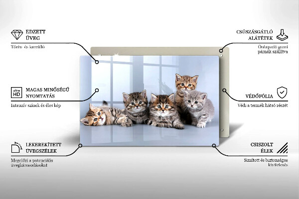 Glas Herdabdeckplatte Süße kleine Kätzchen