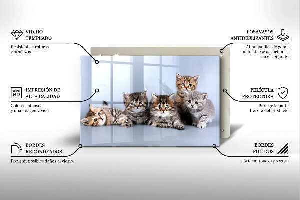 Glas Herdabdeckplatte Süße kleine Kätzchen