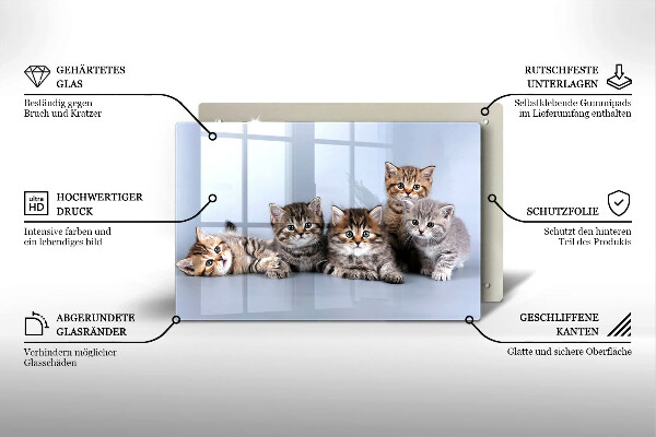 Glas Herdabdeckplatte Süße kleine Kätzchen