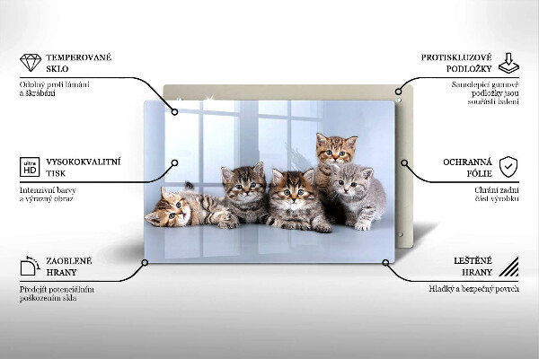 Glas Herdabdeckplatte Süße kleine Kätzchen