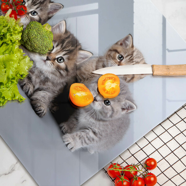 Glas Herdabdeckplatte Süße kleine Kätzchen