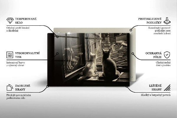 Glas Herdabdeckplatte Katzenstadt und Fenster