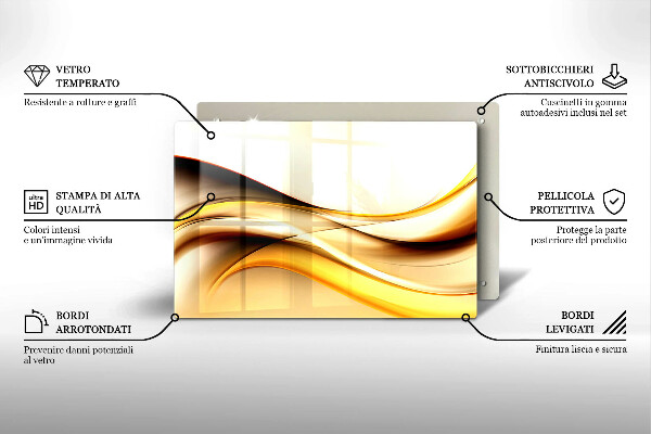 Glas Herdabdeckplatte Abstrakte Rauchlinien