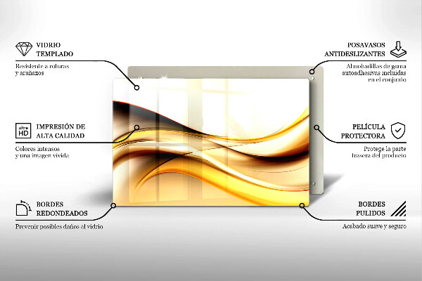 Glas Herdabdeckplatte Abstrakte Rauchlinien