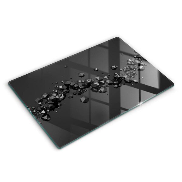 Glas Herdabdeckplatte Abstraktion von 3D-Formen