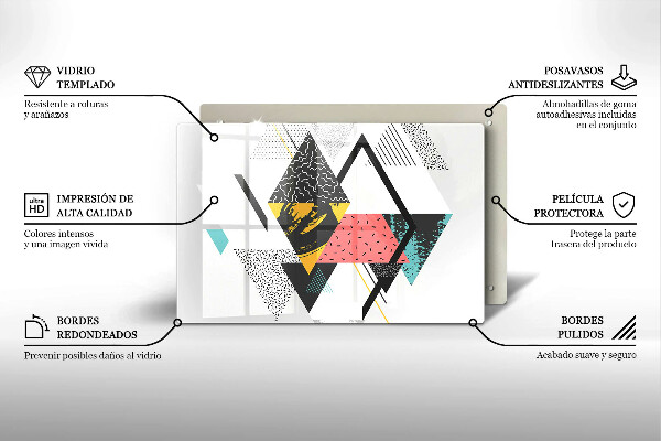 Glas Herdabdeckplatte Abstrakte Dreiecke