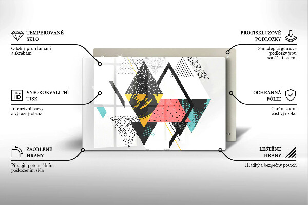 Glas Herdabdeckplatte Abstrakte Dreiecke
