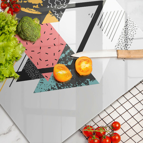 Glas Herdabdeckplatte Abstrakte Dreiecke