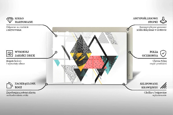 Glas Herdabdeckplatte Abstrakte Dreiecke