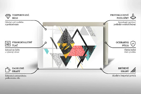 Glas Herdabdeckplatte Abstrakte Dreiecke