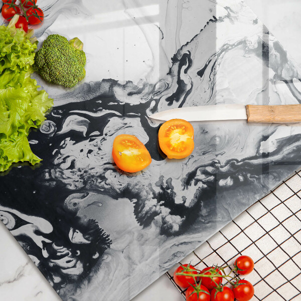 Glas Herdabdeckplatte Tintenabstraktion