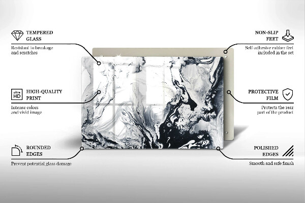 Glas Herdabdeckplatte Tintenabstraktion