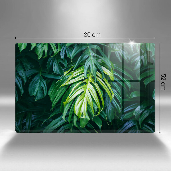 Glas Herdabdeckplatte Wilde Monstera-Blätter