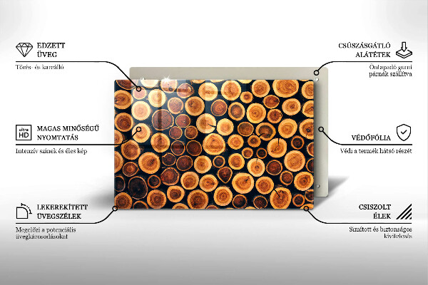 Glas Herdabdeckplatte Baumstümpfe aus Holz
