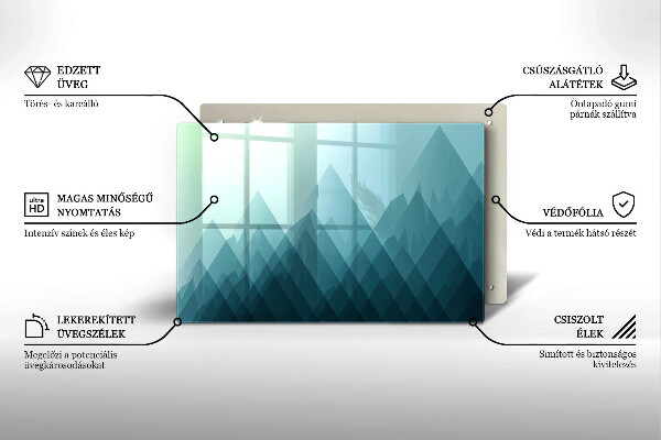 Glas Herdabdeckplatte Abstrakte Berge