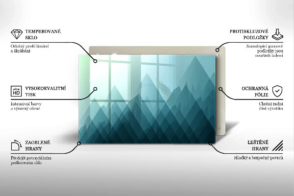 Glas Herdabdeckplatte Abstrakte Berge
