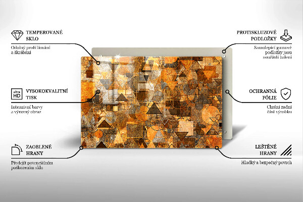 Glas Herdabdeckplatte Nahtloses Muster aus geometrischen Figuren