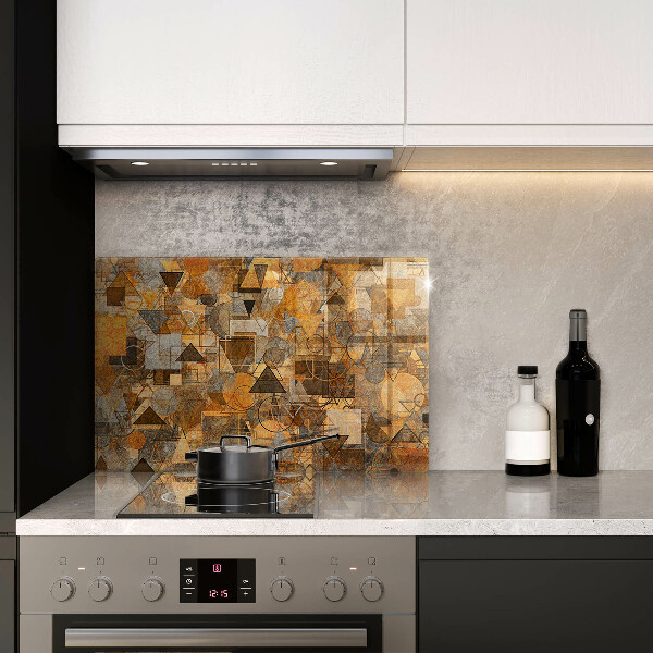 Glas Herdabdeckplatte Nahtloses Muster aus geometrischen Figuren