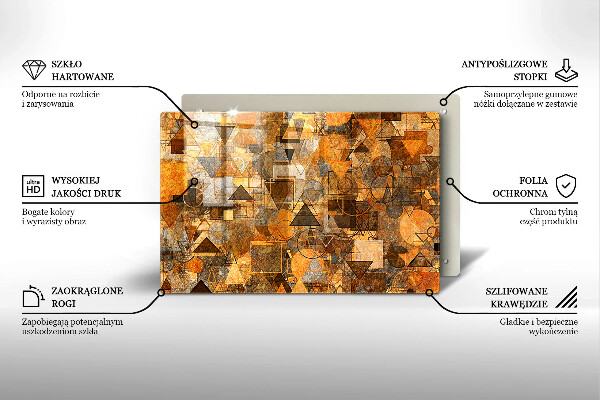 Glas Herdabdeckplatte Nahtloses Muster aus geometrischen Figuren