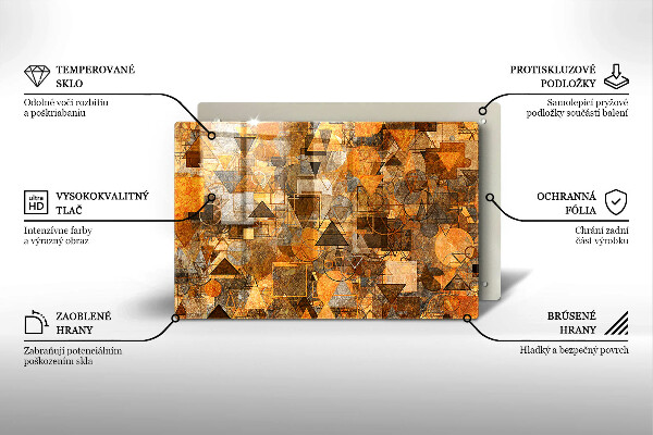 Glas Herdabdeckplatte Nahtloses Muster aus geometrischen Figuren