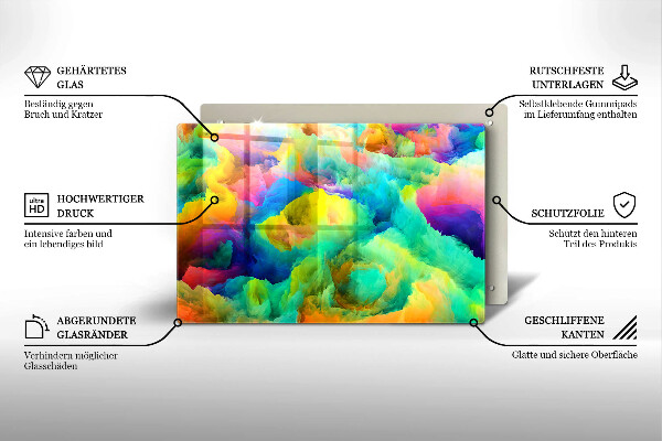Glas Herdabdeckplatte Bunte Abstraktion