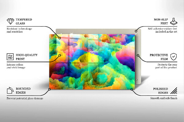Glas Herdabdeckplatte Bunte Abstraktion