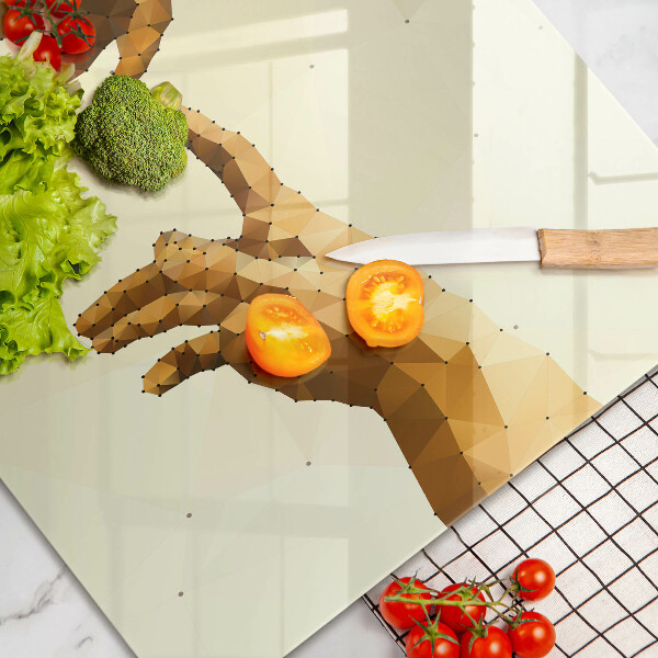 Glas Herdabdeckplatte Erschaffung von Adams Händen