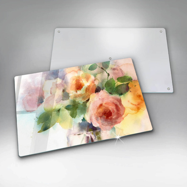 Glas Ceranfeldabdeckung Bemalte Blumen