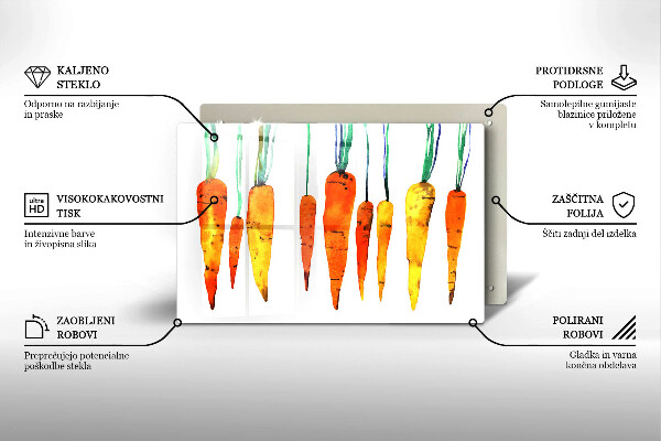 Glas Ceranfeldabdeckung Karottenillustration