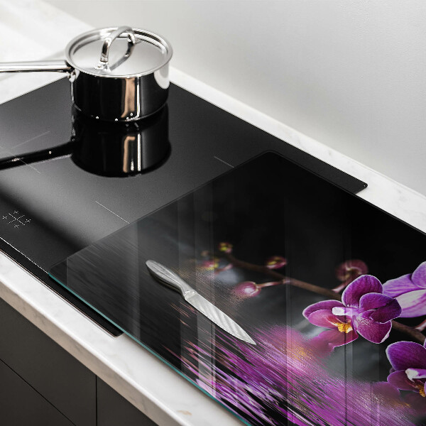 Glas Herdabdeckplatte Orchideen-Zen-Wasser