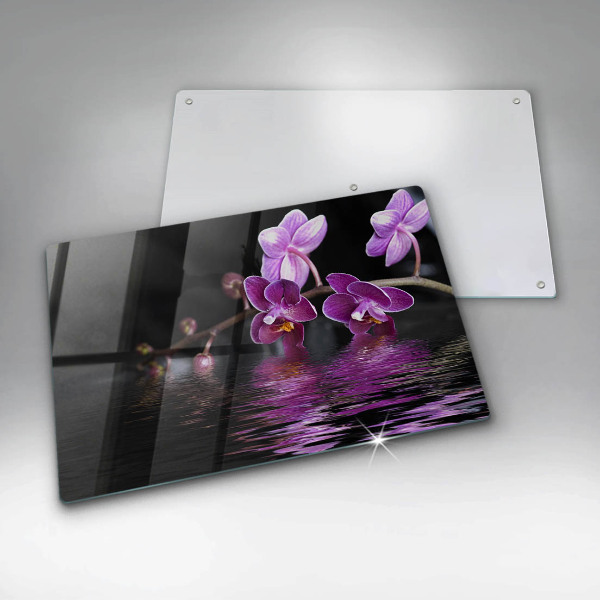Glas Herdabdeckplatte Orchideen-Zen-Wasser