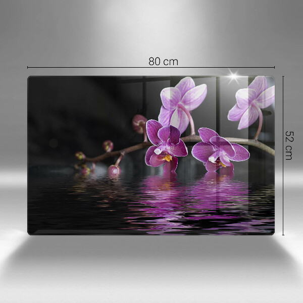 Glas Herdabdeckplatte Orchideen-Zen-Wasser