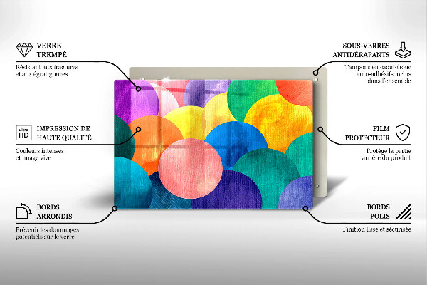 Glas Ceranfeldabdeckung Bunte Kreise