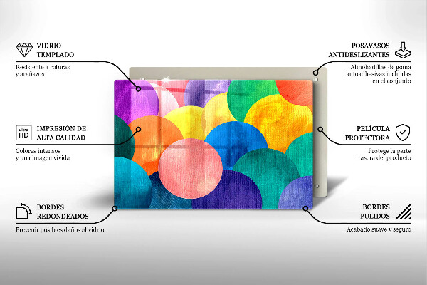 Glas Ceranfeldabdeckung Bunte Kreise