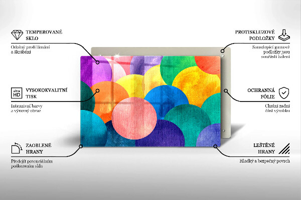 Glas Ceranfeldabdeckung Bunte Kreise