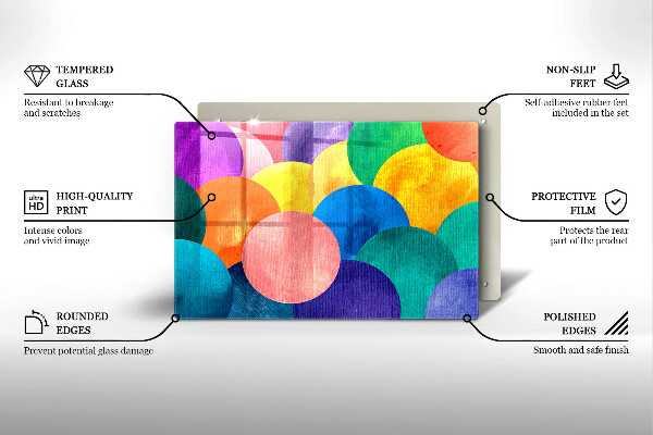 Glas Ceranfeldabdeckung Bunte Kreise