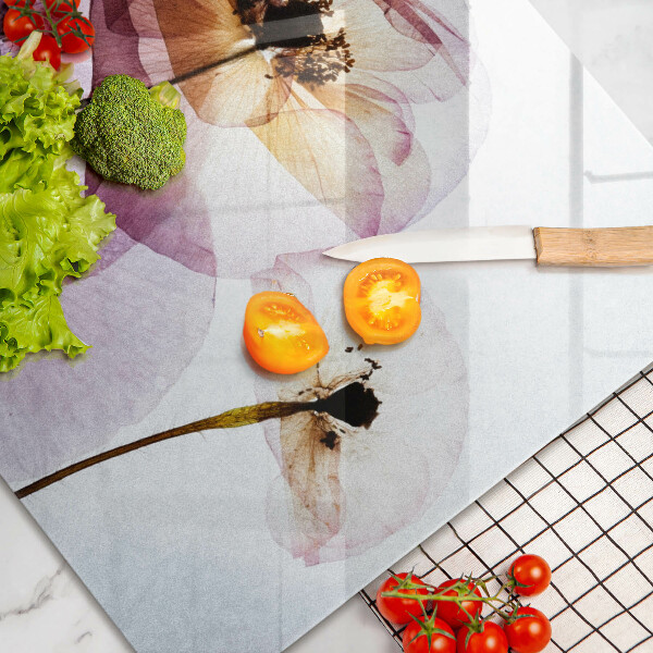 Glas Ceranfeldabdeckung Zarte Blumen