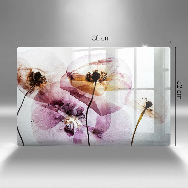 Glas Ceranfeldabdeckung Zarte Blumen