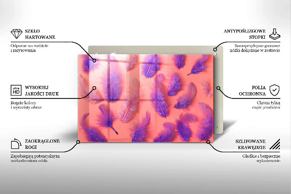 Glas Ceranfeldabdeckung Flauschige Federn