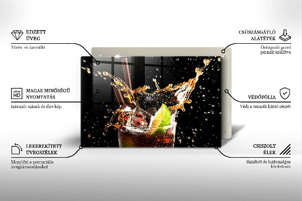 Glas Herdabdeckplatte Mit Eis trinken