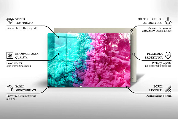 Glas Ceranfeldabdeckung Türkisrosa Rauch