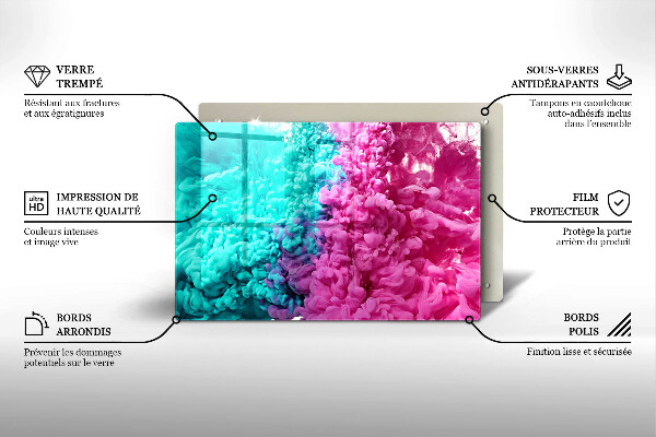 Glas Ceranfeldabdeckung Türkisrosa Rauch