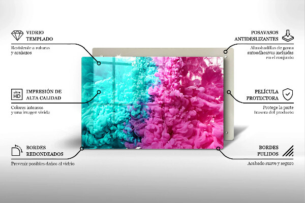 Glas Ceranfeldabdeckung Türkisrosa Rauch