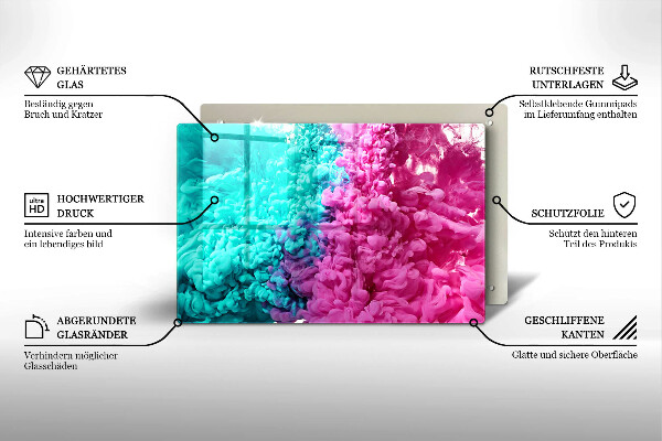 Glas Ceranfeldabdeckung Türkisrosa Rauch