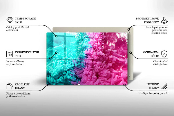 Glas Ceranfeldabdeckung Türkisrosa Rauch