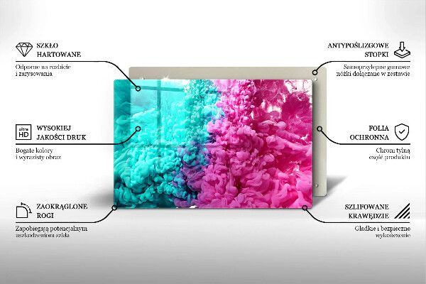 Glas Ceranfeldabdeckung Türkisrosa Rauch