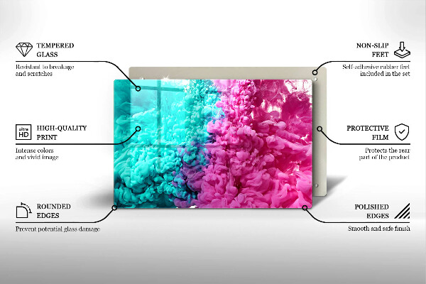 Glas Ceranfeldabdeckung Türkisrosa Rauch