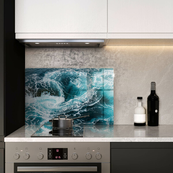 Glas Ceranfeldabdeckung Schäumende Wasserwellen