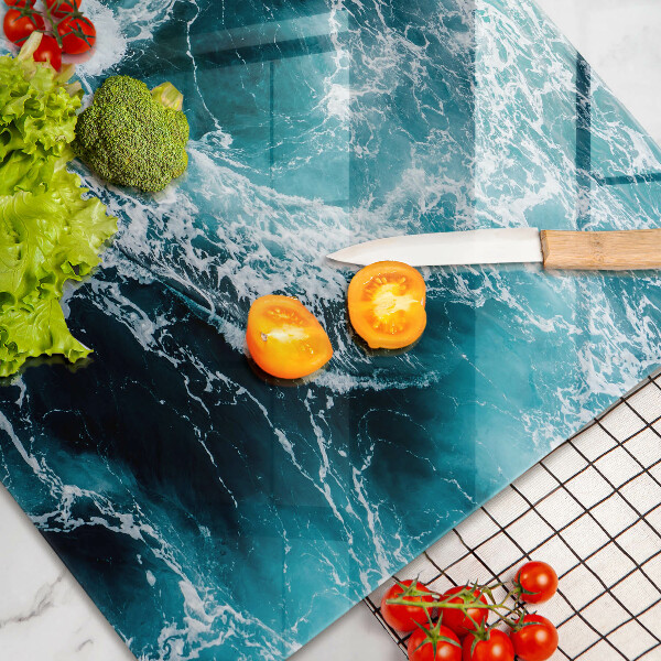 Glas Ceranfeldabdeckung Schäumende Wasserwellen