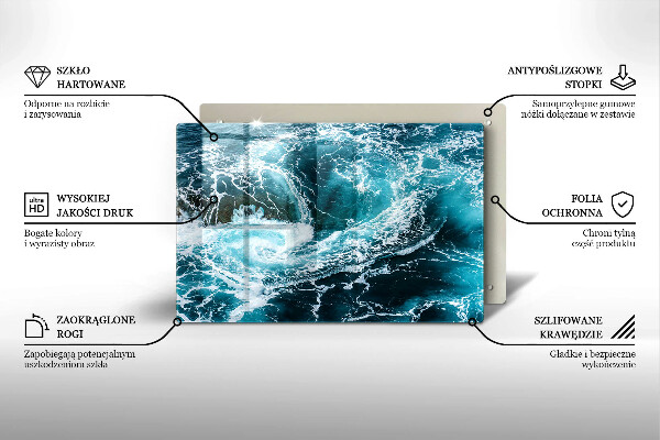 Glas Ceranfeldabdeckung Schäumende Wasserwellen